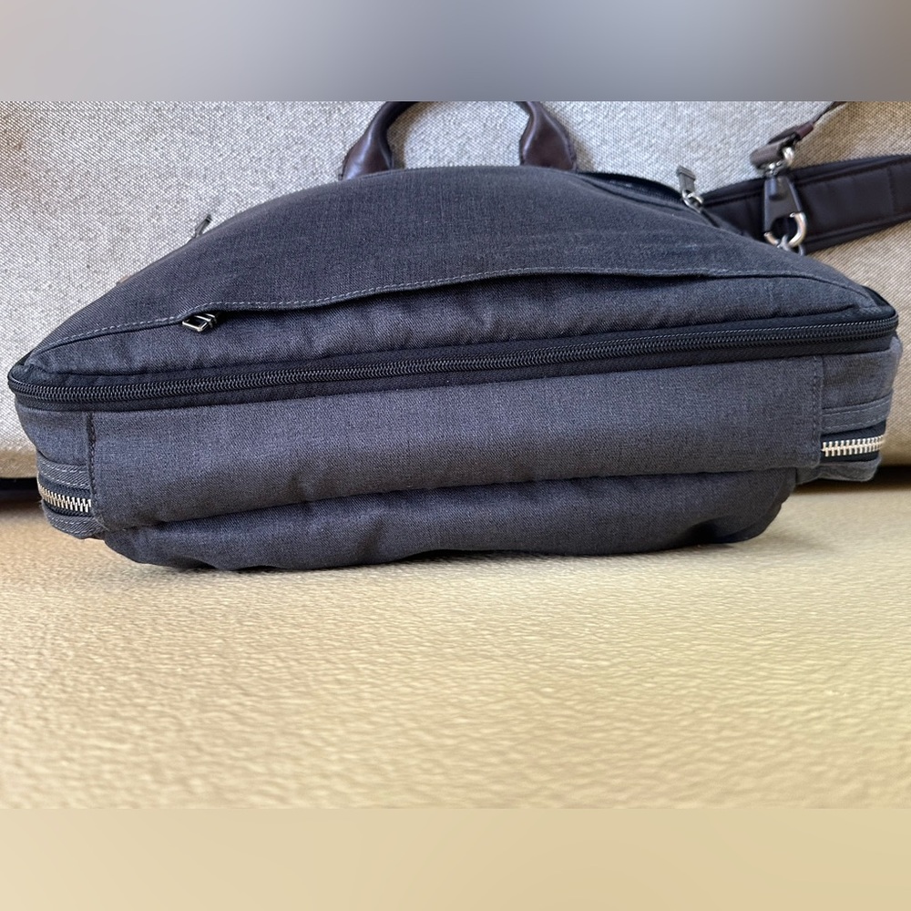 Tumi Alpha Bravo Yuma Slim Brief - Anthracite/Brown Leather - Picture 15 of 16